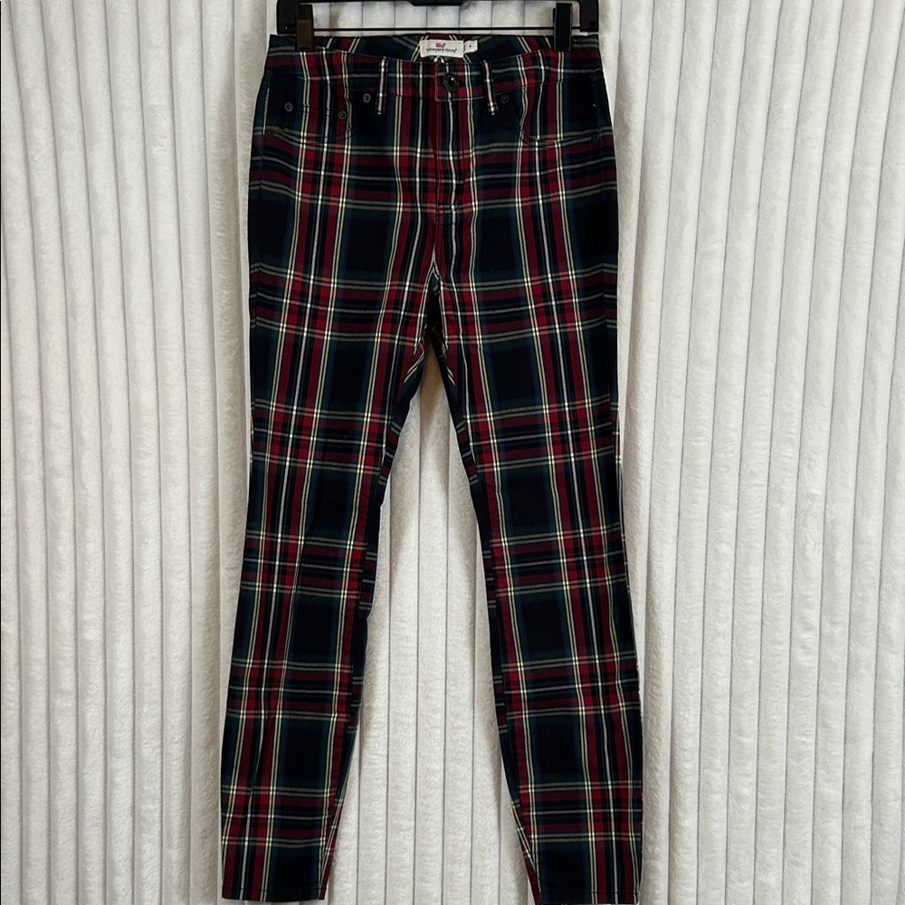 Vineyard vines, tartan plaid, high-rise skinny pants size 4 preppy, classic